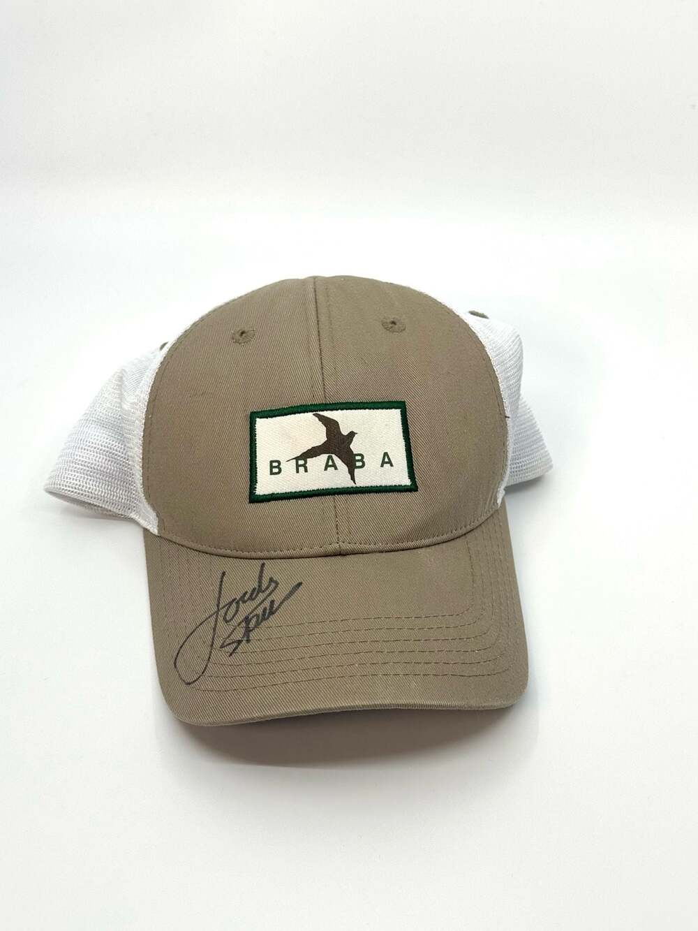 Jordan Spieth Autographed Braba Tan and White Mesh Trucker Hat